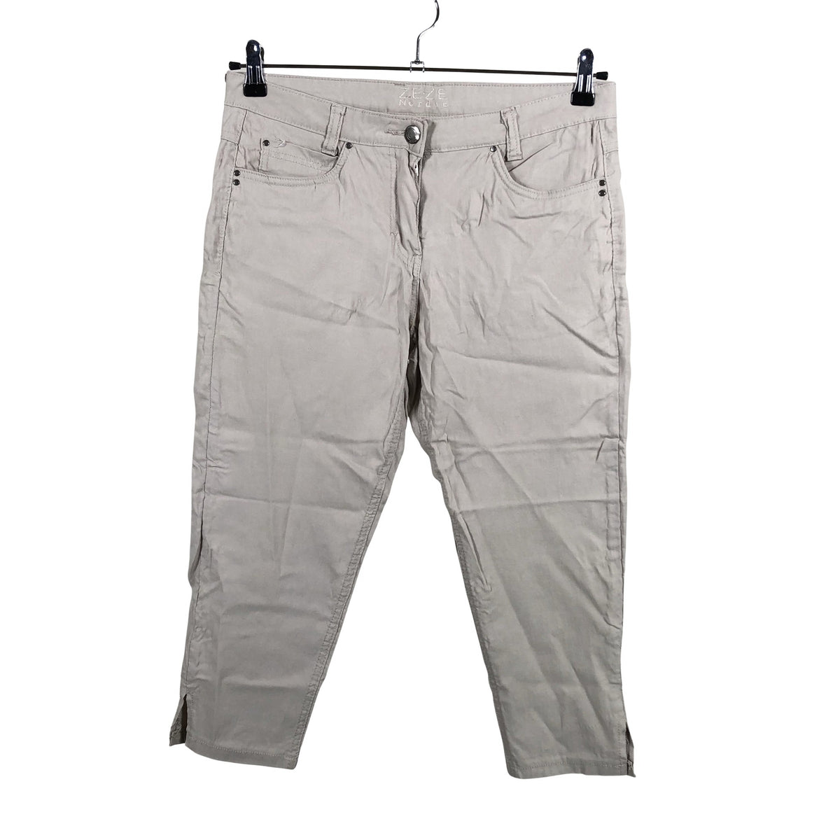Unisex Ze-Ze - Teksast poolpikad püksid, suurus 40 - Beige (1)