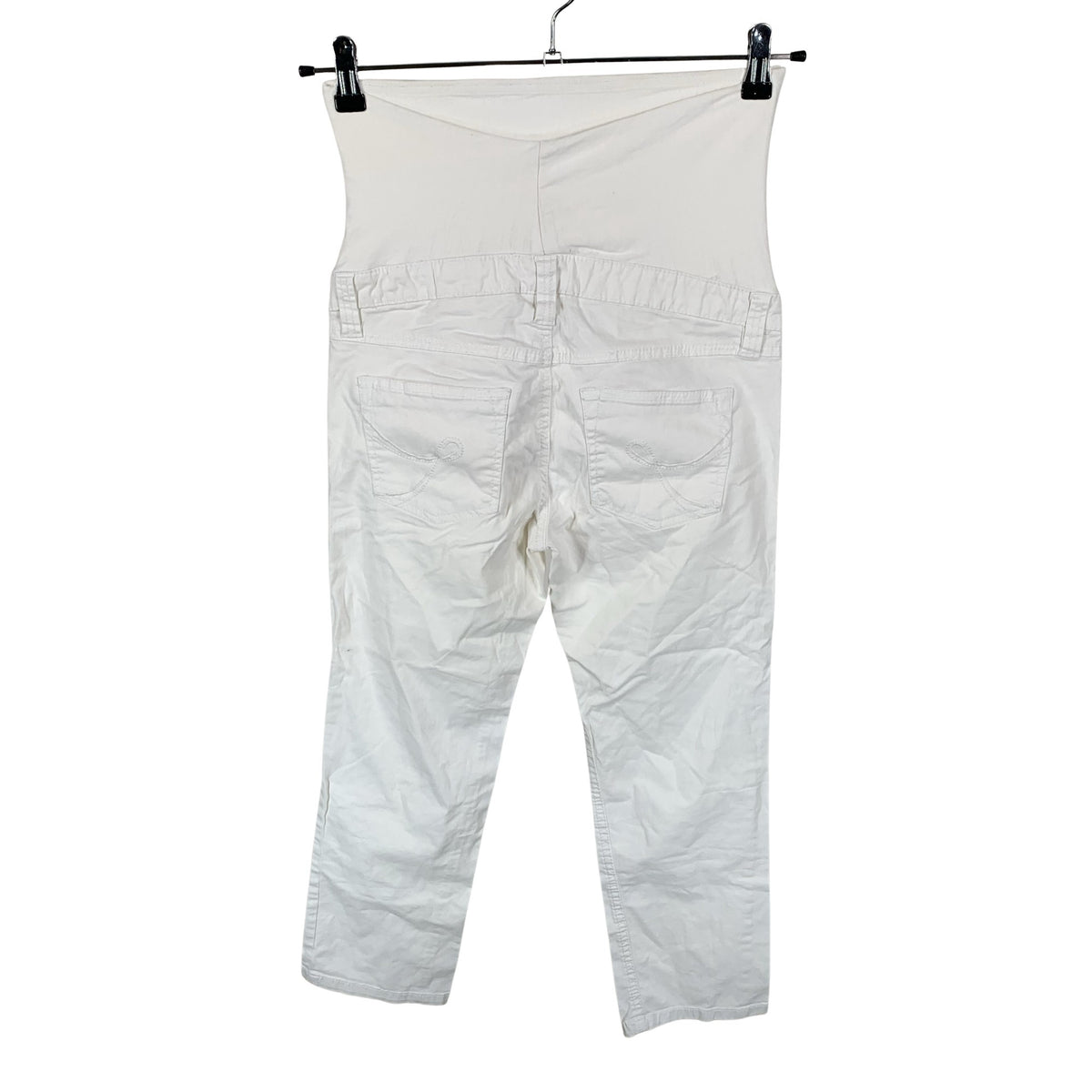 Unisex H&M Mama - Teksast poolpikad püksid, suurus 36 - Valge (2)