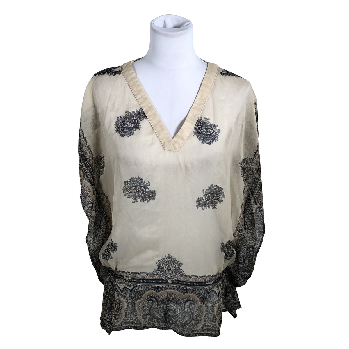 Unisex Fransa - Lühikeste käistega pluus, suurus 38 - Beige (1)