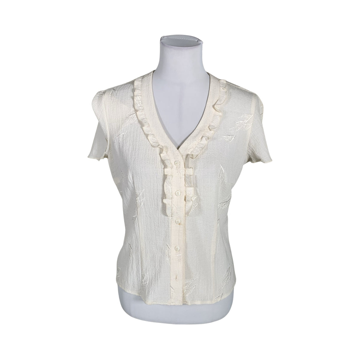 Unisex Caramel Moda - Lühikeste käistega pluus, suurus 38 - Beige (1)