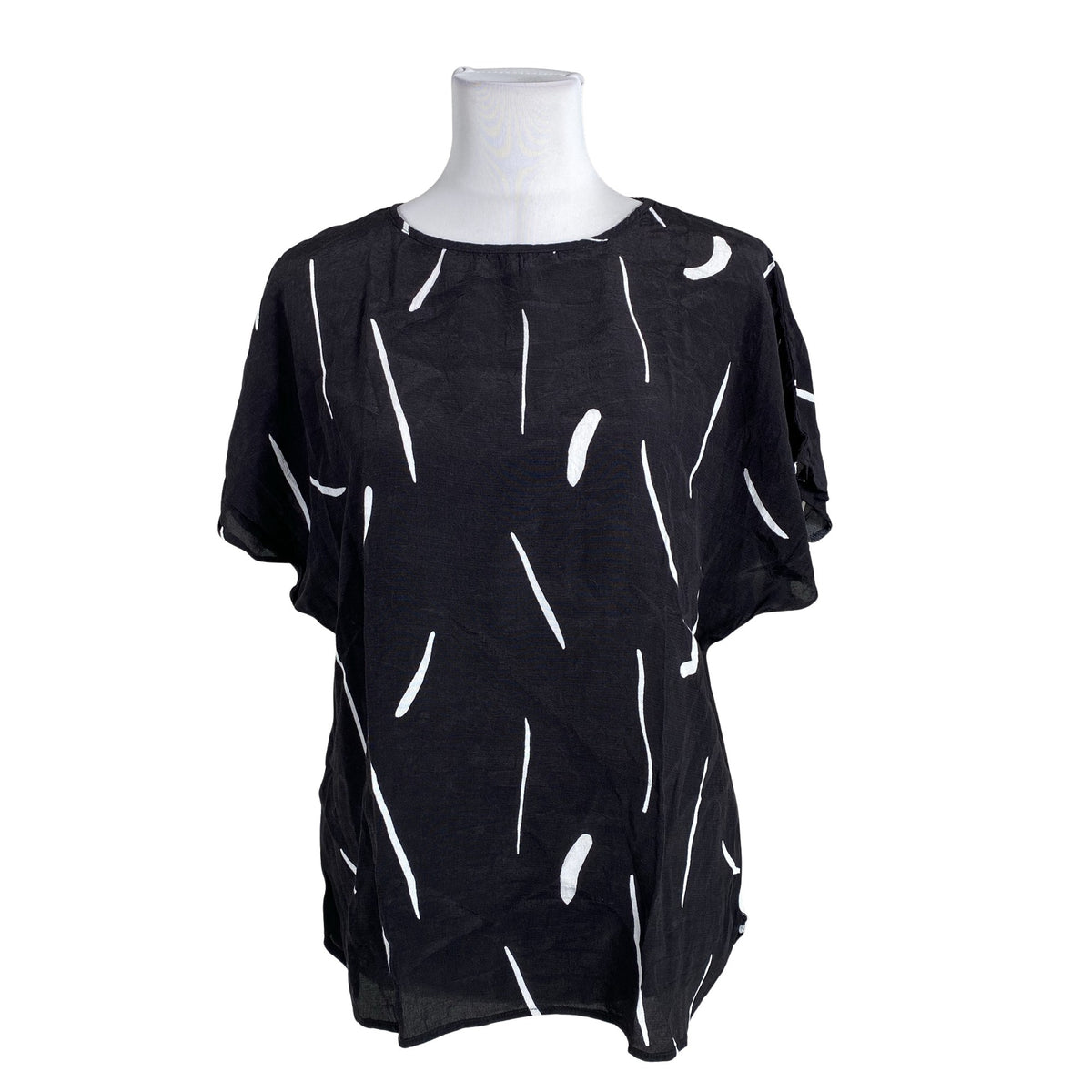 Unisex Nanso - Lühikeste käistega pluus, suurus 40 - Must (1)