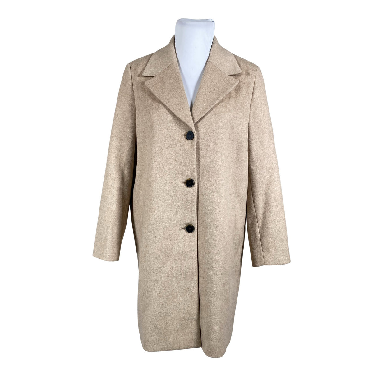 Unisex Selected - Villane mantel, suurus 44 - Beige (1)