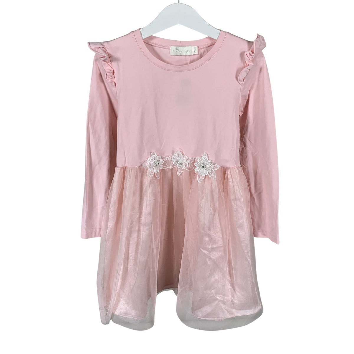 Unisex Mingnelin - Trikotaažist kleit, suurus 116 - 122 - Heleroosa (1)