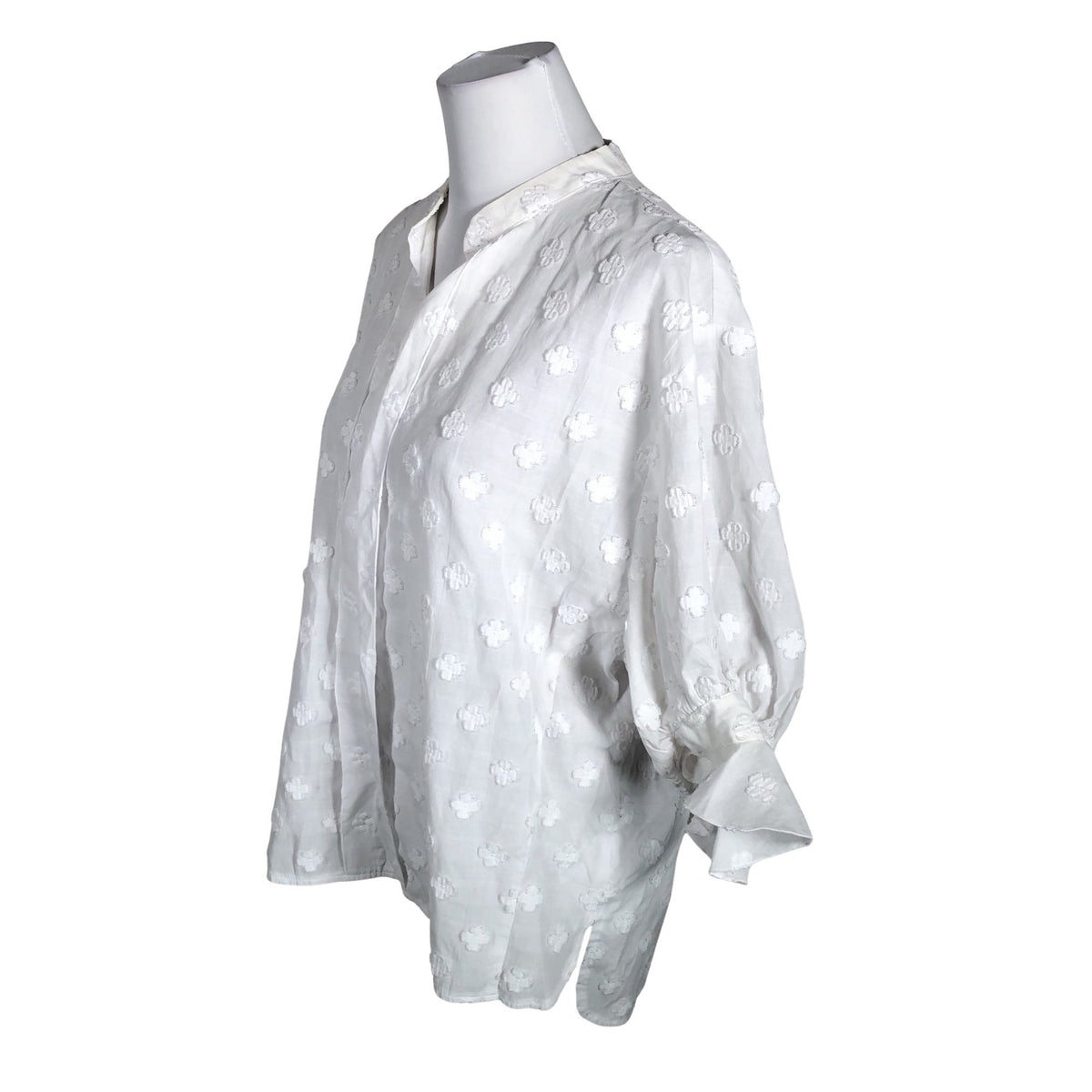 Unisex Andiata - Lühikeste käistega pluus, suurus 40 - Valge (3)