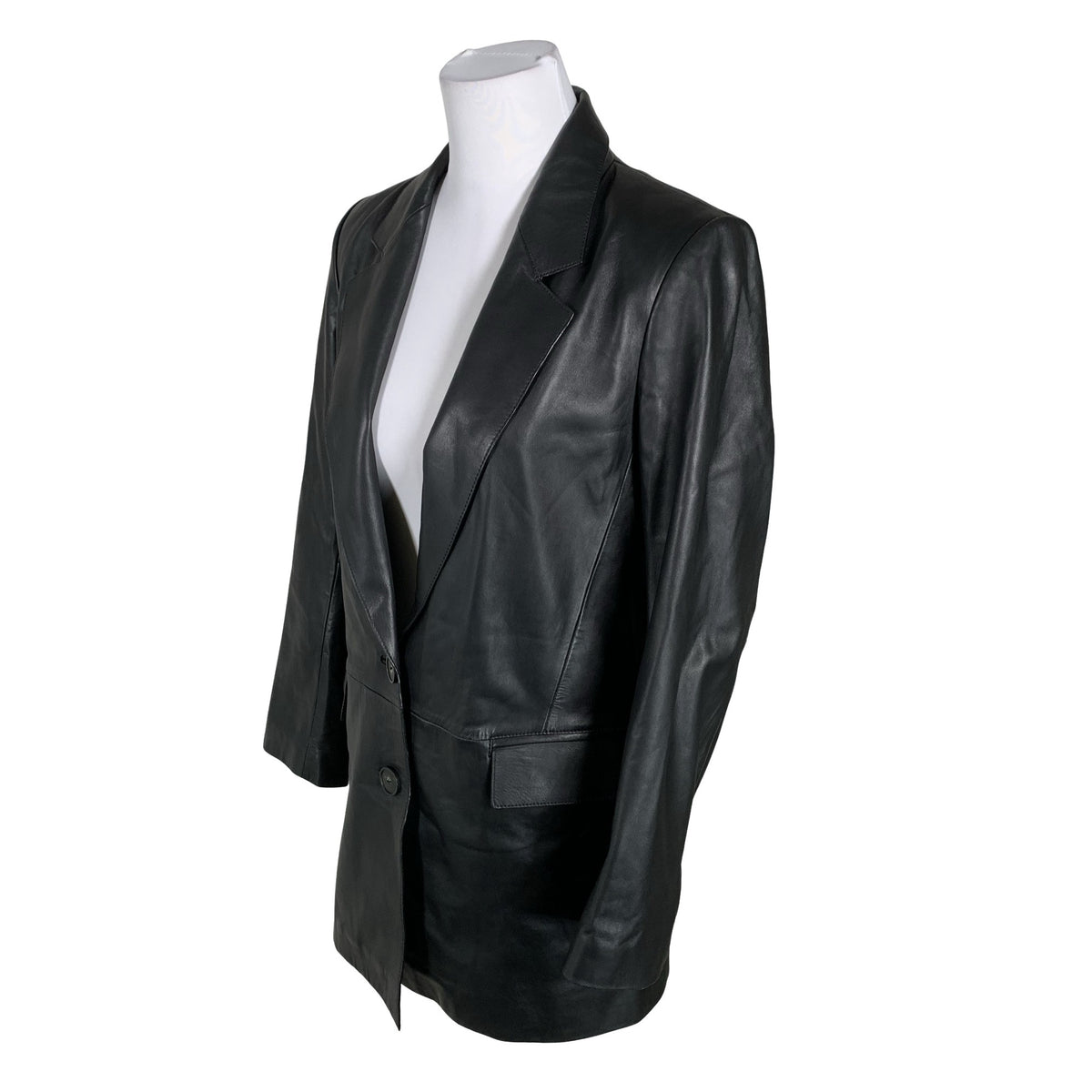 Unisex Massimo Dutti - Nahktagi, suurus 36 - Must (3)