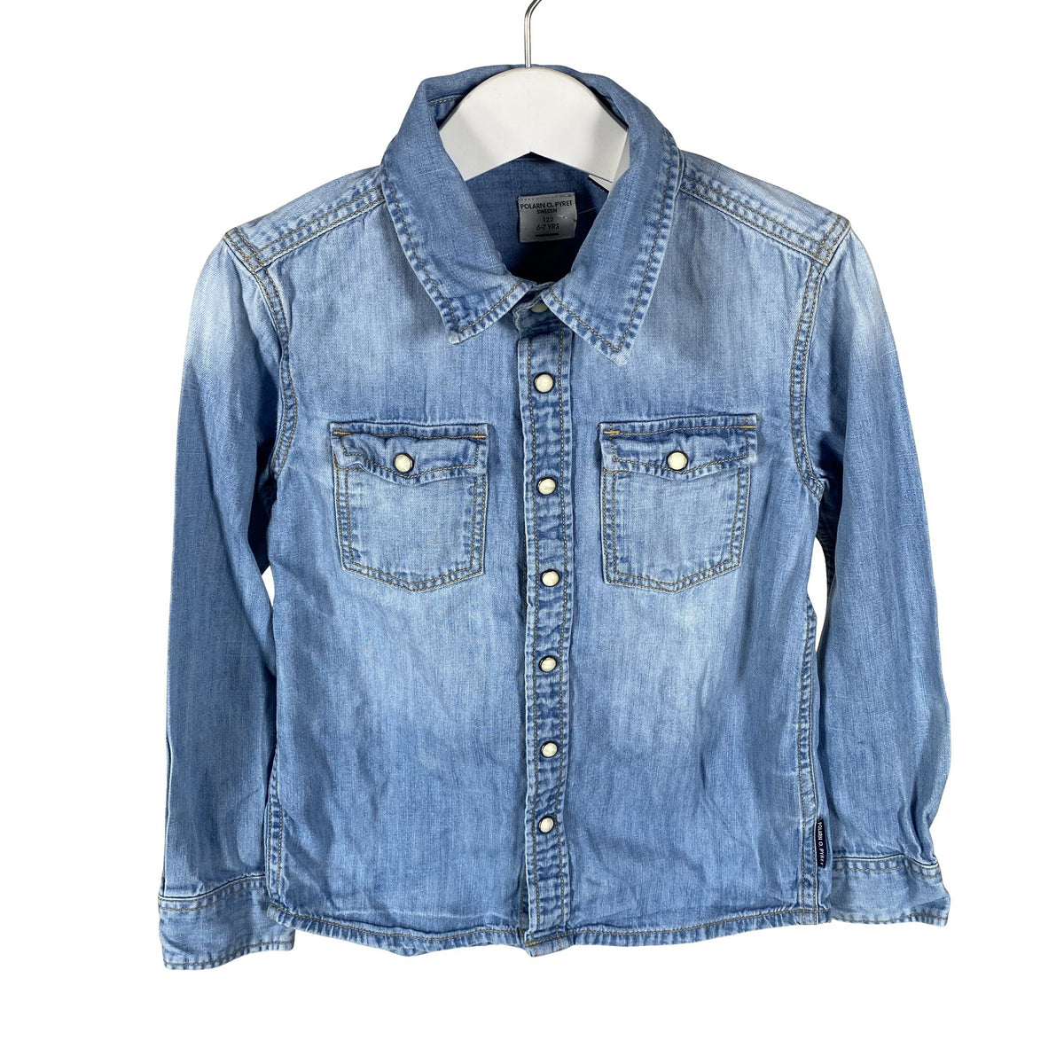 Unisex Polarn O. Pyret - Teksasärk, suurus 116 - 122 - Sinine (1)