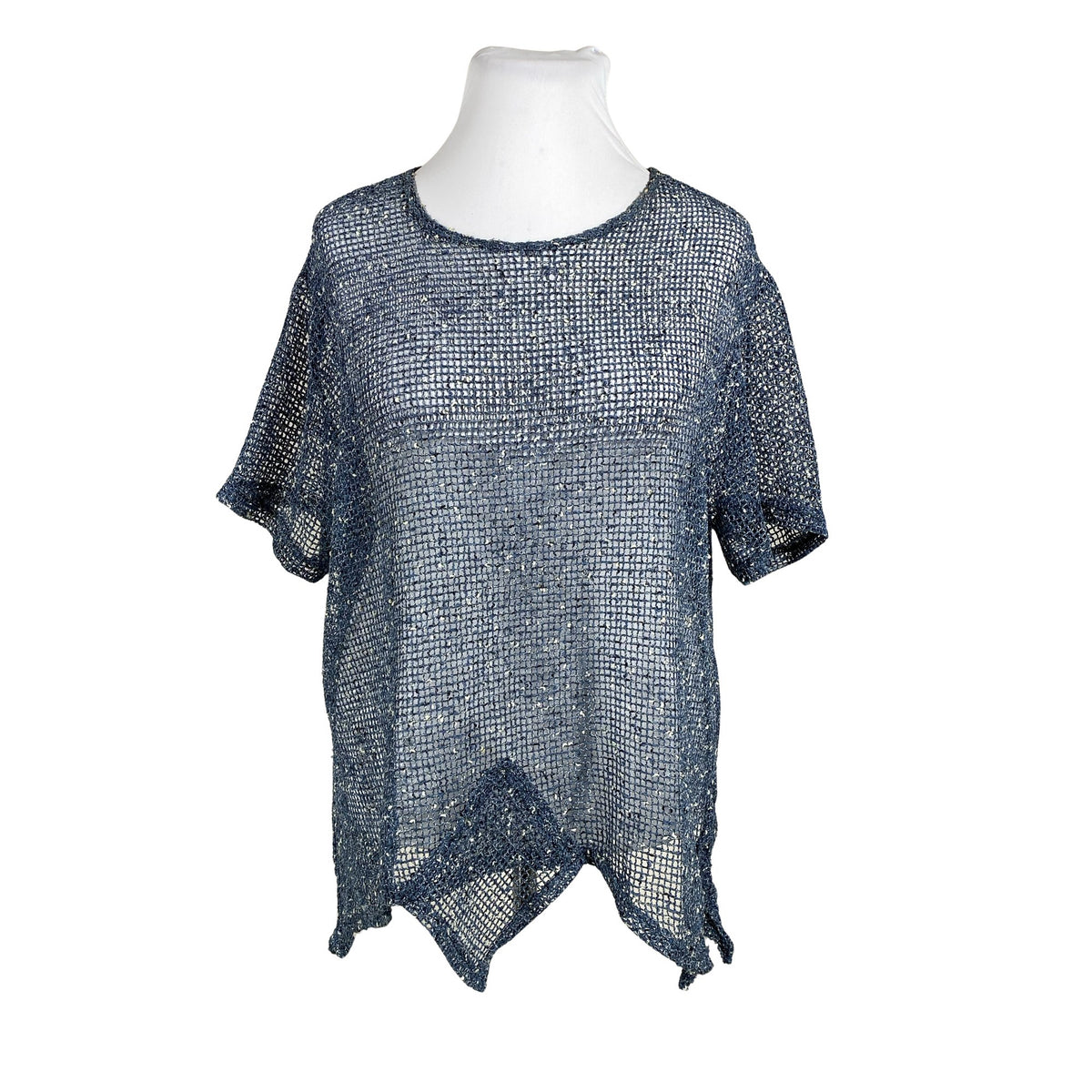 Unisex Florence - Lühikeste käistega pluus, suurus 44 - Sinine (1)