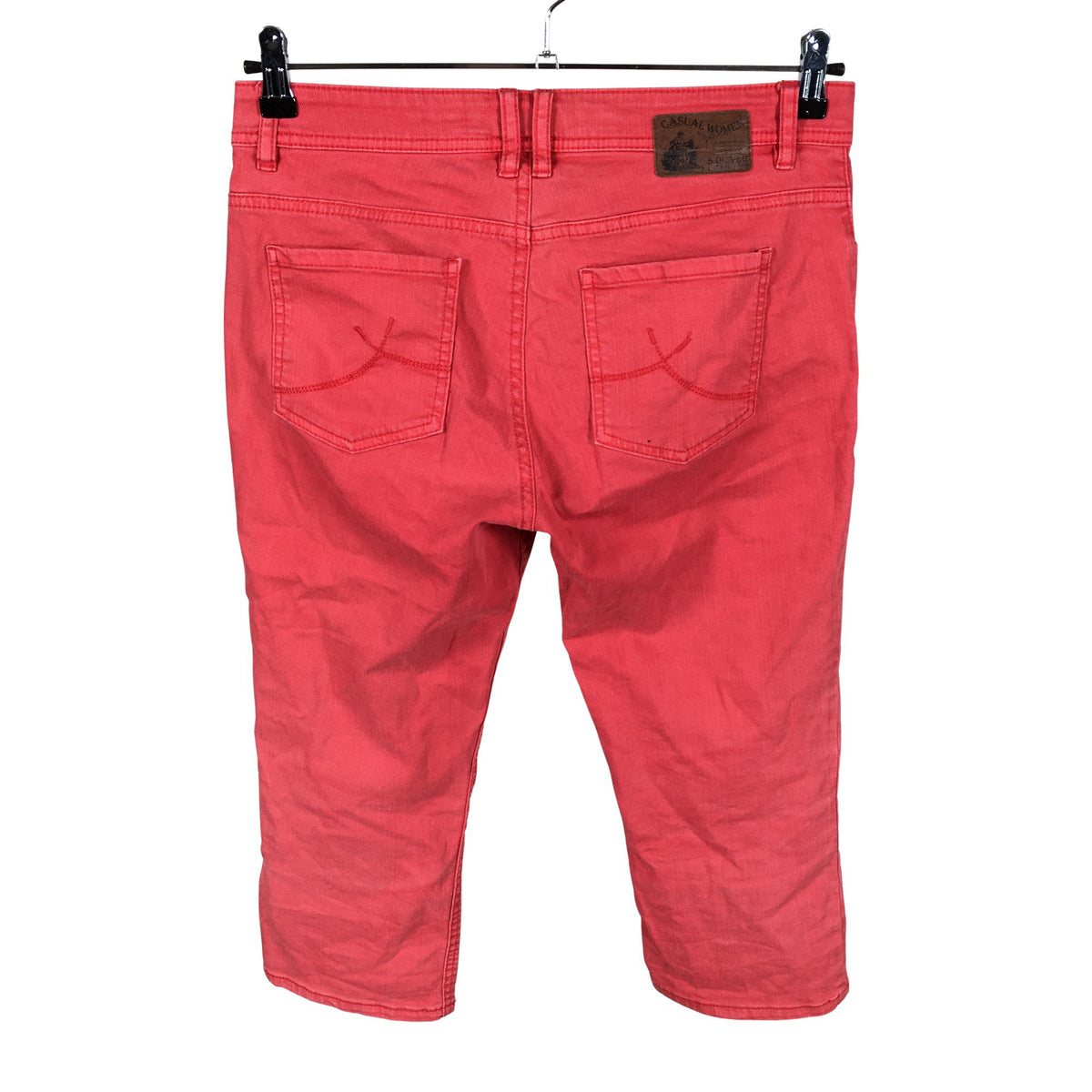 Unisex s.Oliver - Teksast poolpikad püksid, suurus 38 - Punane (2)
