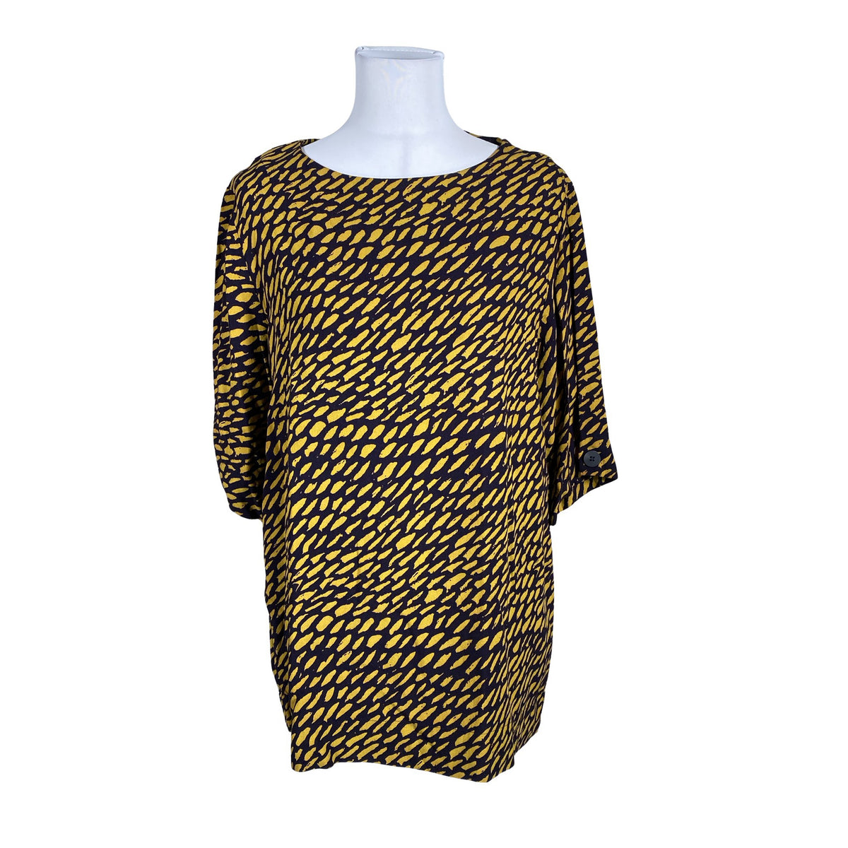 Unisex Marimekko - Lühikeste käistega pluus, suurus 40 - Kollane (1)