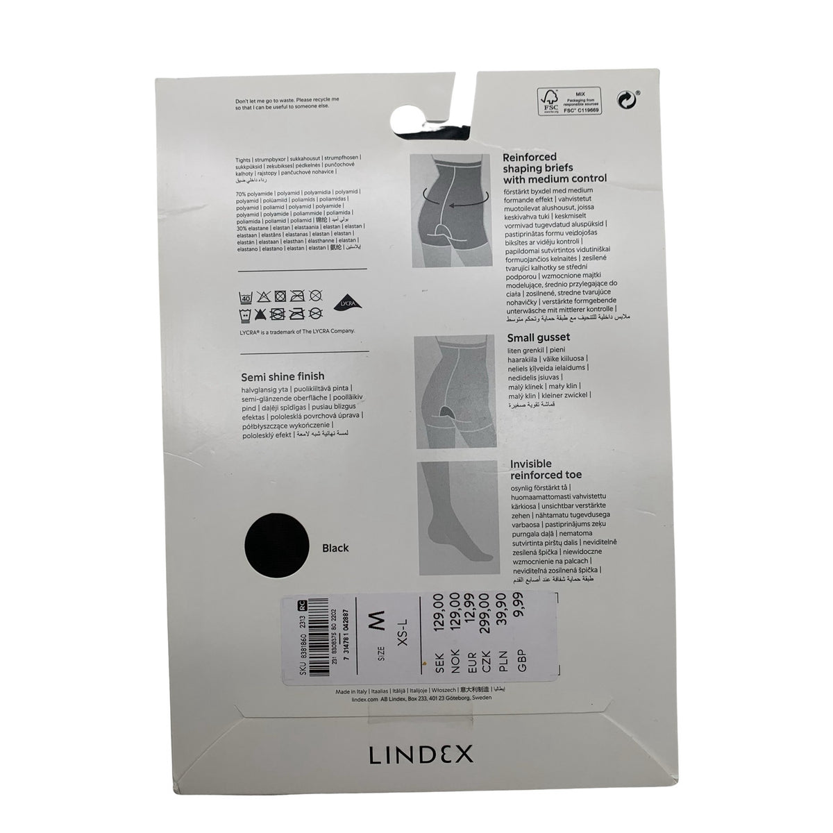 Unisex Lindex - Sukkpüksid, õhukesed, suurus 38 - Must (2)