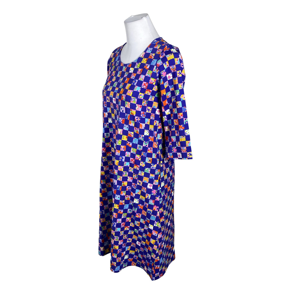 Unisex Virkkukoukkunen - Trikotaažist kleit, suurus 34 - Sinine (3)
