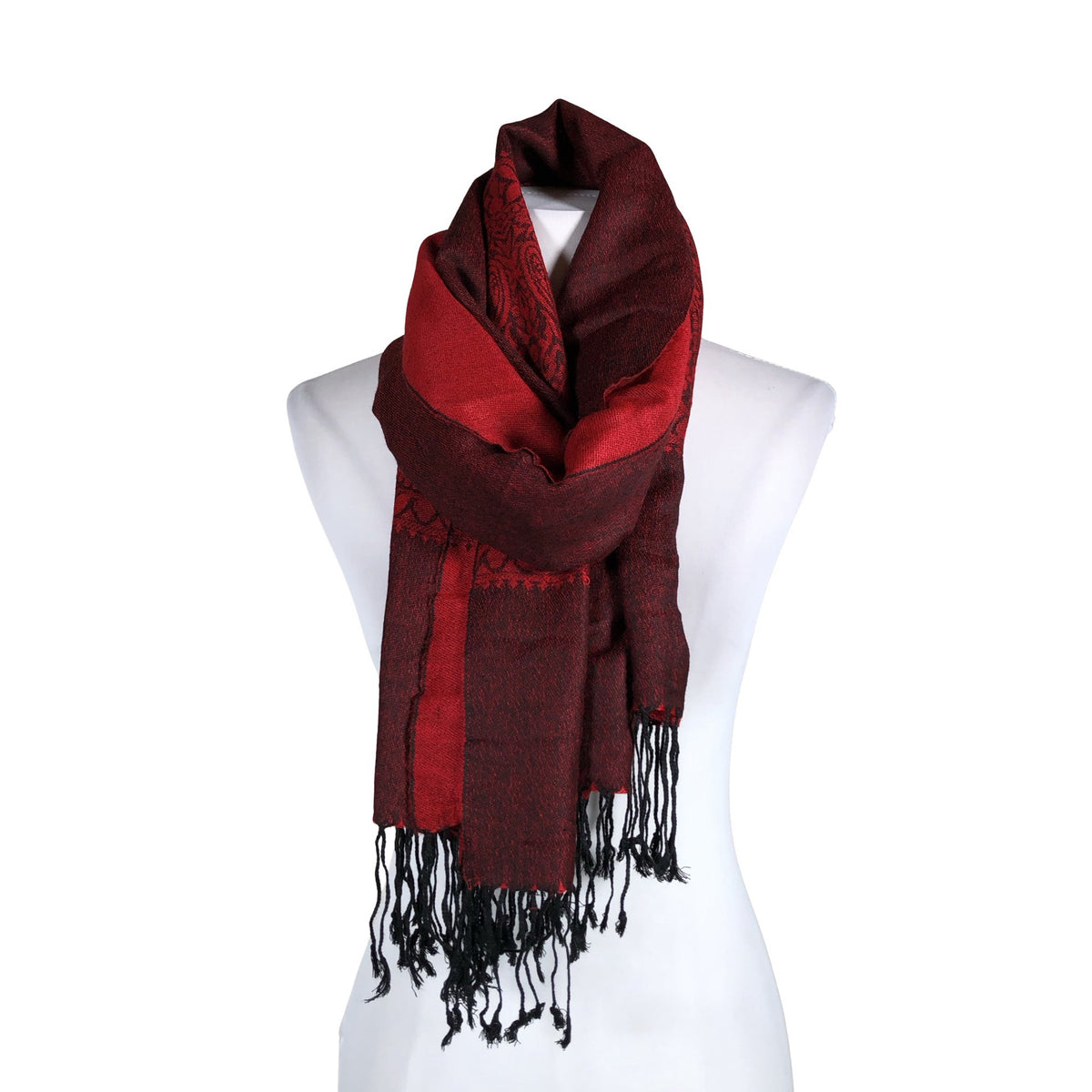 Unisex Pashmina - Õhuke sall, suurus Midi - Punane (1)