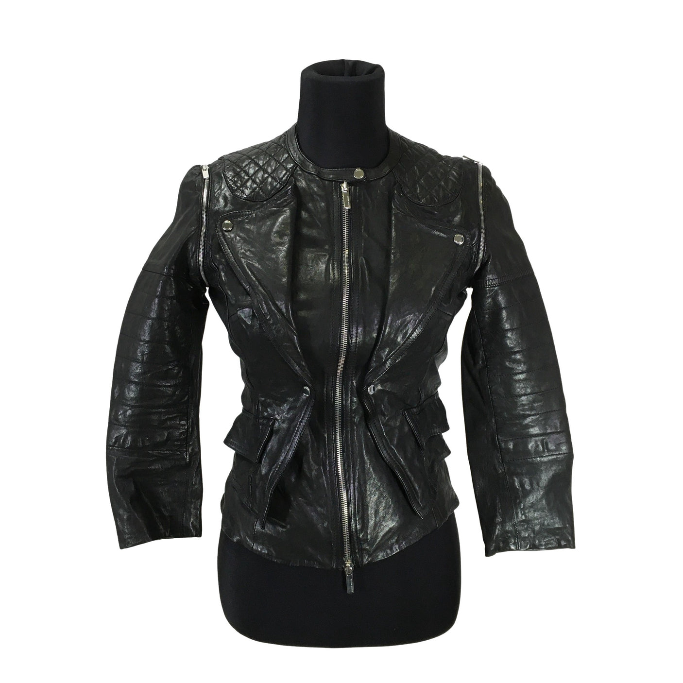 Unisex Karen Millen - Nahkatakki, koko 34 - (1)