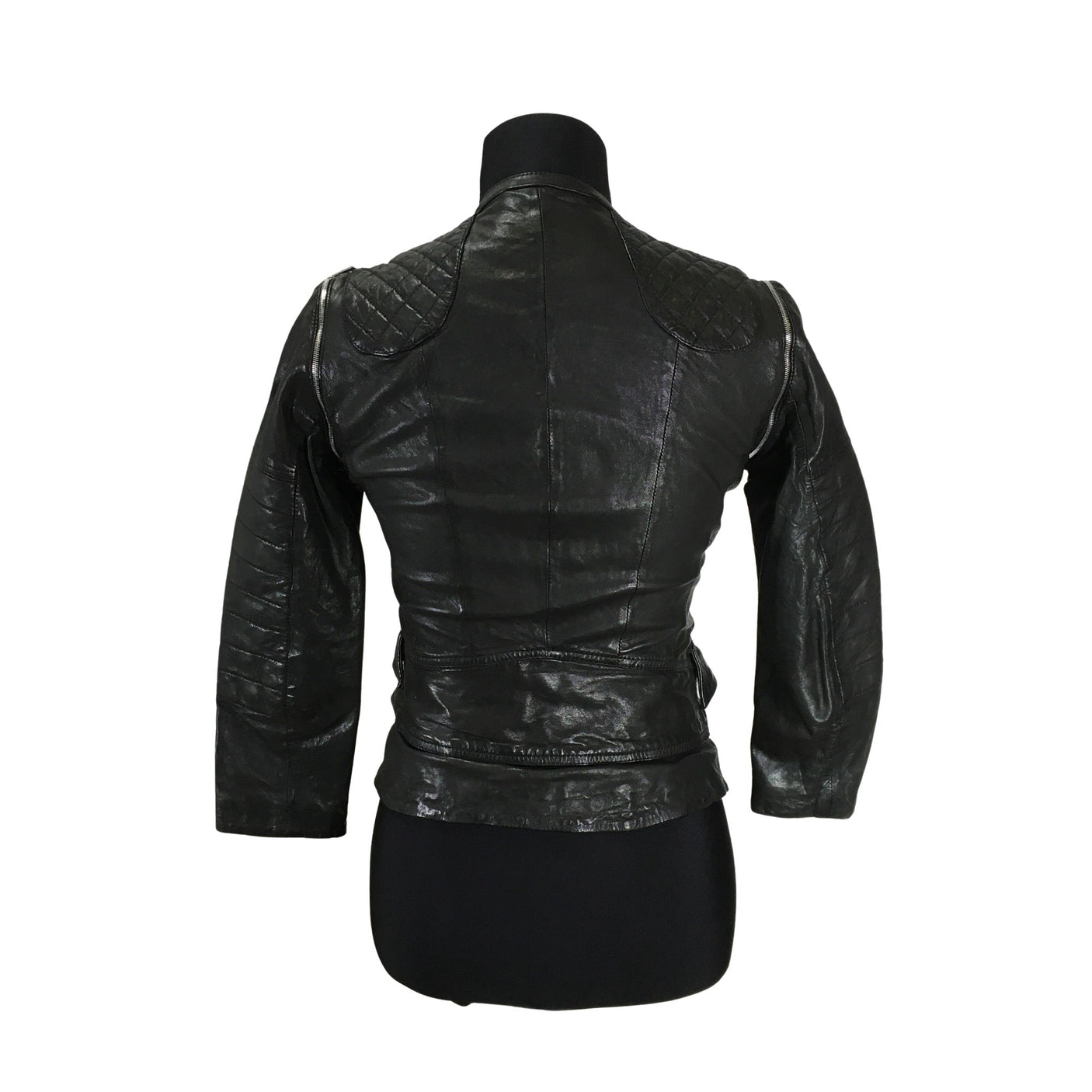 Unisex Karen Millen - Nahkatakki, koko 34 - (2)
