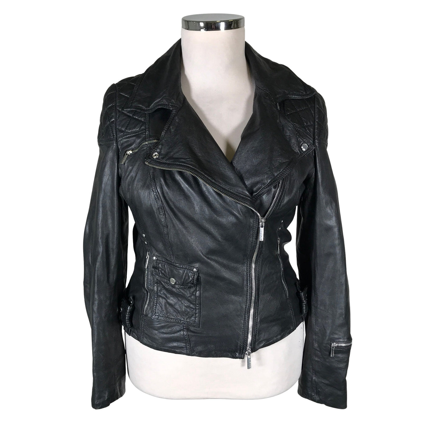 Unisex Karen Millen - Nahkatakki, koko 44 - (3)