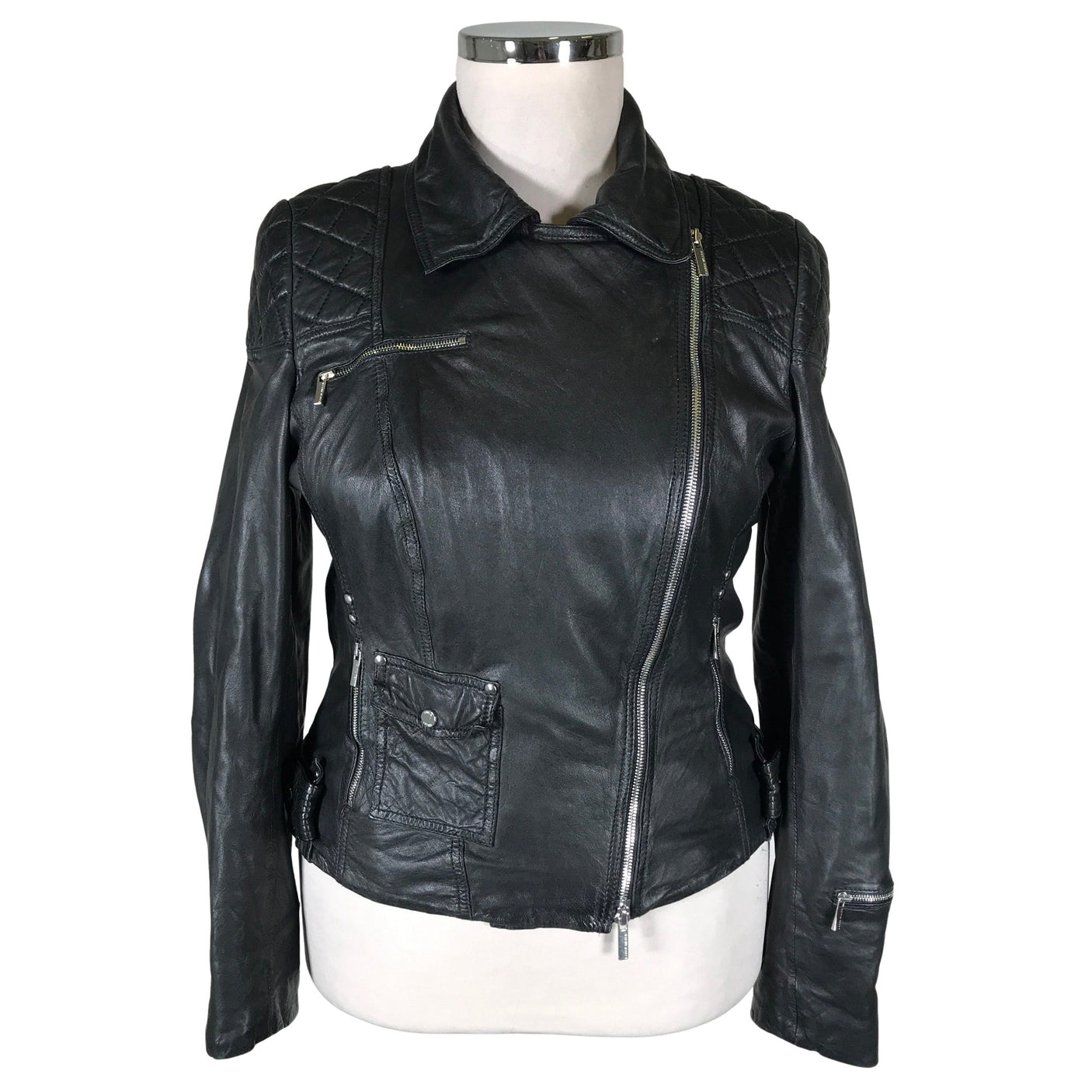 Unisex Karen Millen - Nahkatakki, koko 44 - (1)
