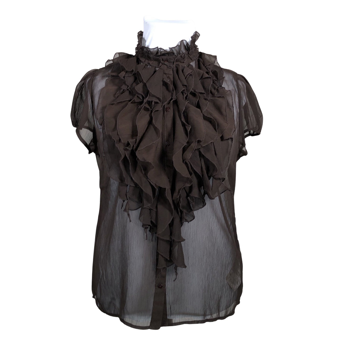 Unisex Saint Tropez - Lühikeste käistega pluus, suurus 42 - Pruun (1)