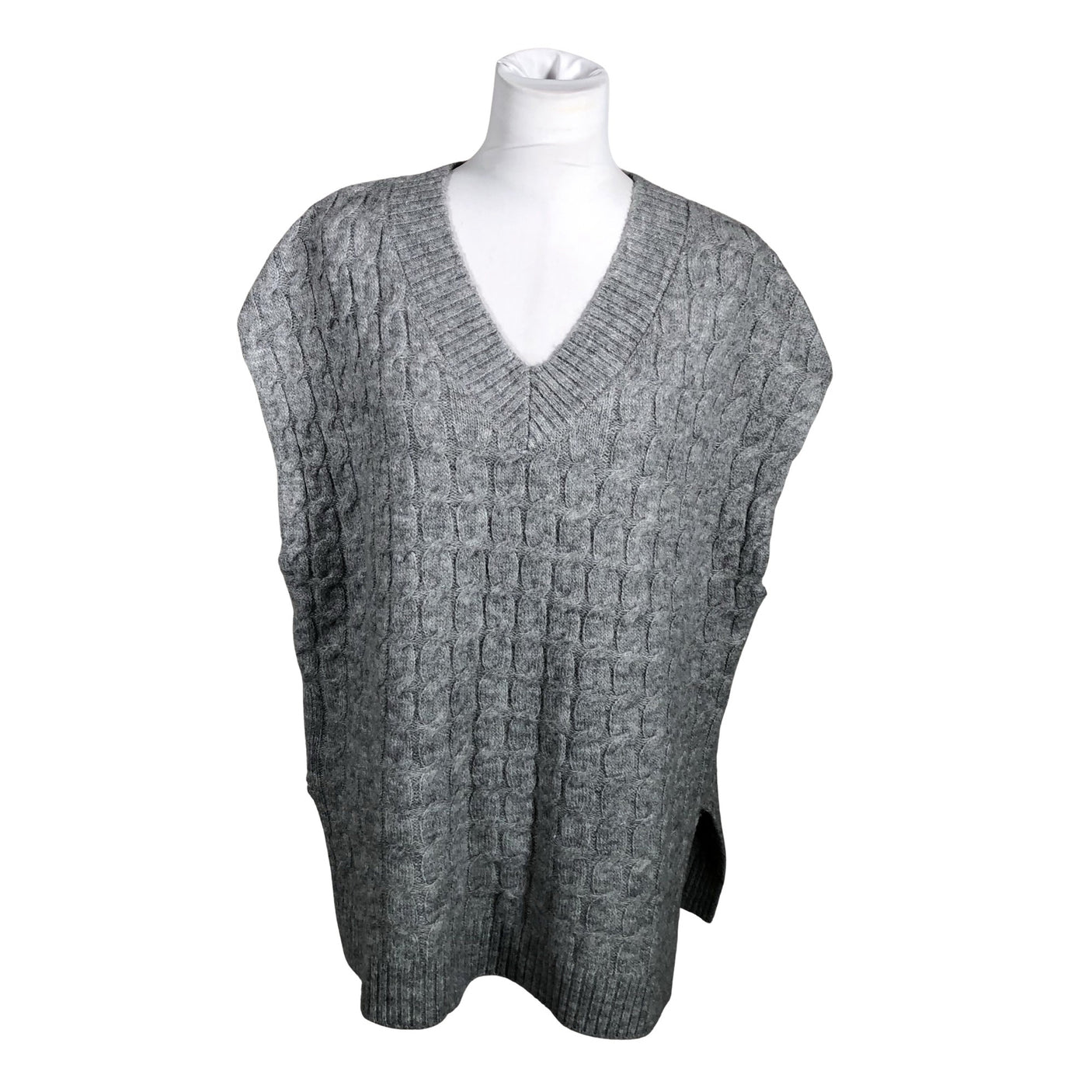 Unisex Lindex - Kootud vest, suurus 40 - Hall (1)