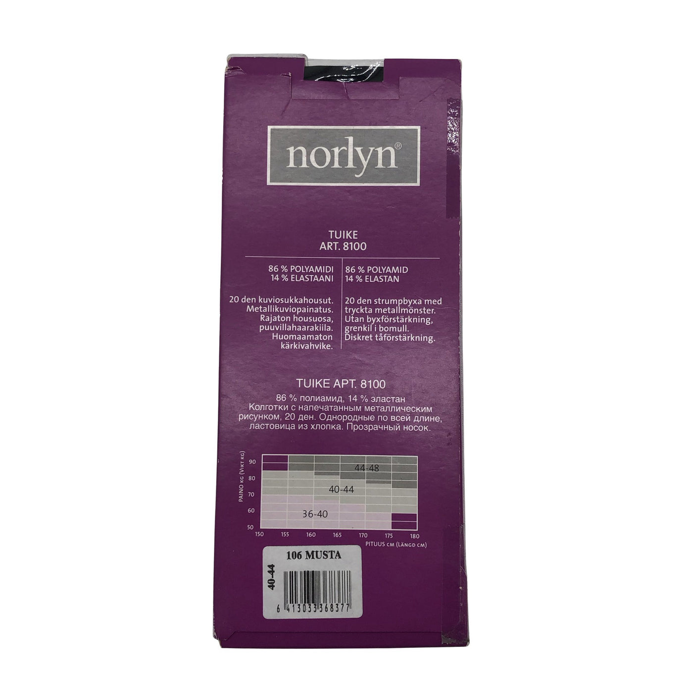 Unisex Norlyn - Sukkpüksid, õhukesed, suurus 44 - Must (3)