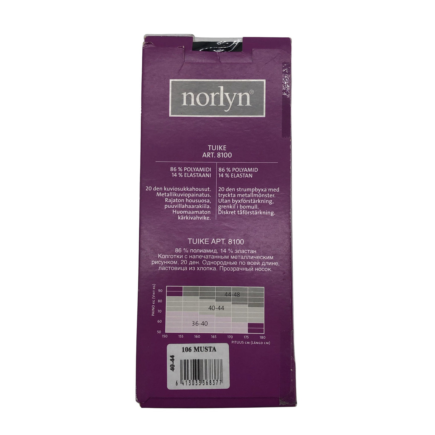 Unisex Norlyn - Sukkpüksid, õhukesed, suurus 44 - Must (4)
