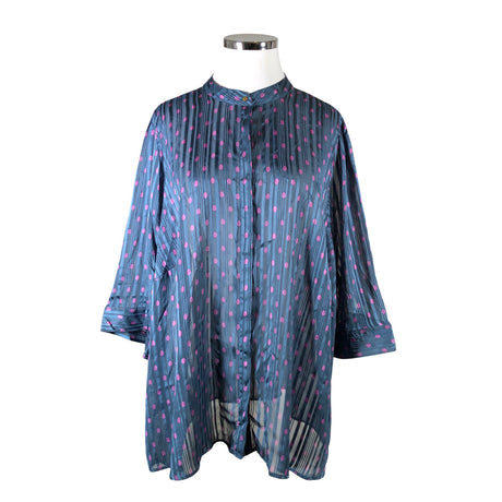 Unisex Zizzi - Lühikeste käistega pluus, suurus 58 - Sinine ()