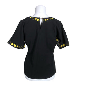 Unisex IVANAhelsinki - Lühikeste käistega pluus, suurus 38 - Must (2)