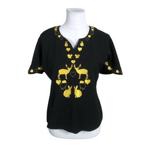 Unisex IVANAhelsinki - Lühikeste käistega pluus, suurus 38 - Must (1)