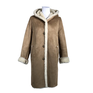 Unisex Uniqlo - Kunstkarusnahast mantel, suurus 38 - Beige (1)