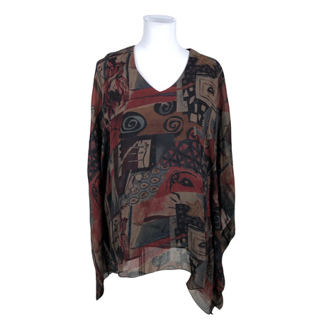 Unisex Kriss - Lühikeste käistega pluus, suurus 38 - Pruun ()