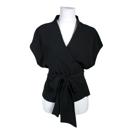 Unisex Muotikuu - Lühikeste käistega pluus, suurus 40 - Must ()