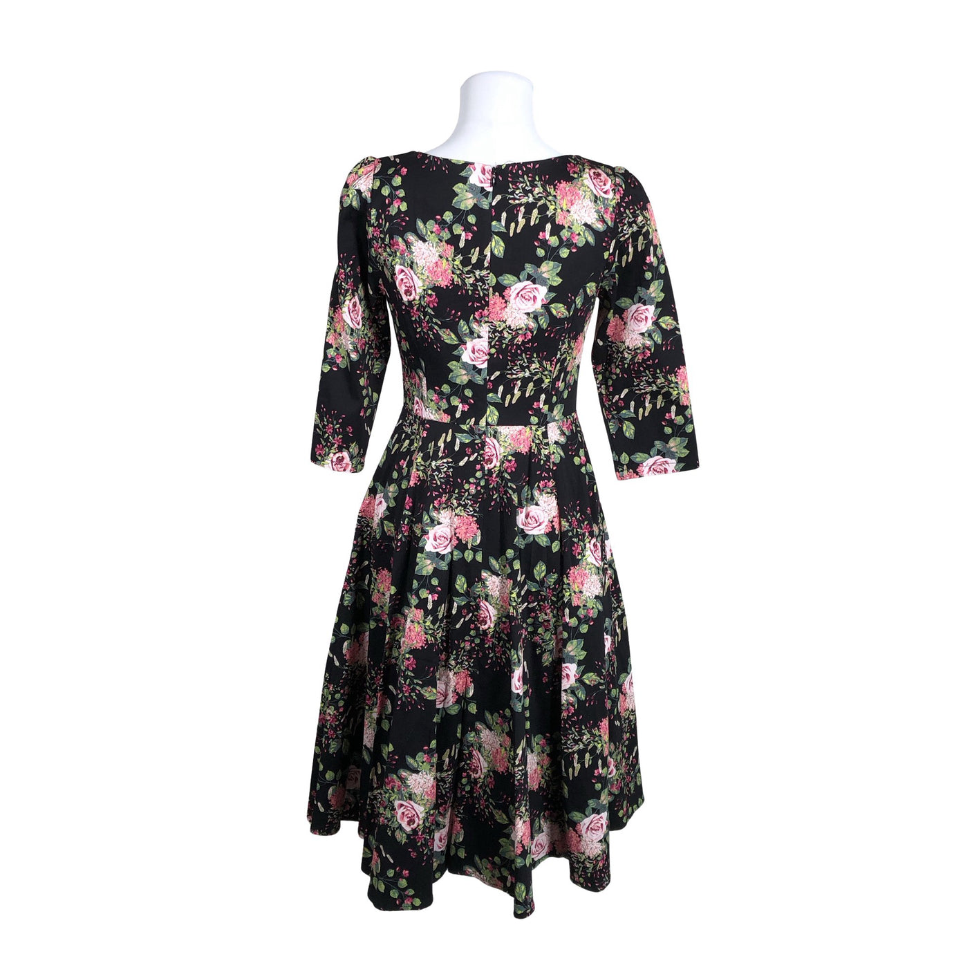 Unisex Hearts & Roses - Mitteveniv kleit, suurus 38 - Must (2)