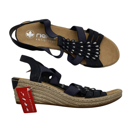 Unisex Rieker - Kiilkontsaga rihmikud, suurus 39 - Must ()