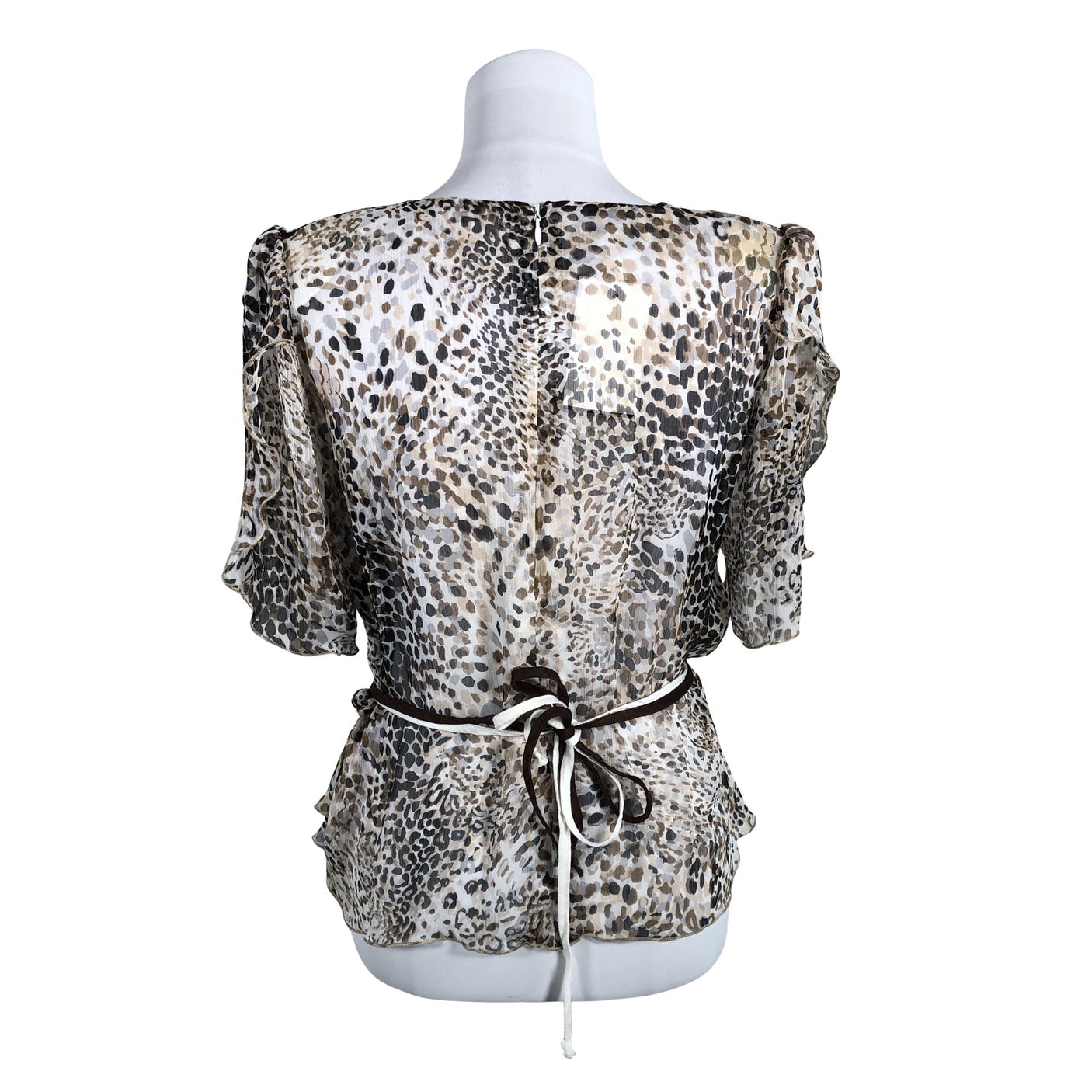 Unisex Modelia - Lühikeste käistega pluus, suurus 40 - Pruun (2)