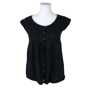 Unisex Benetton - Kootud vest, suurus 40 - Must (1)
