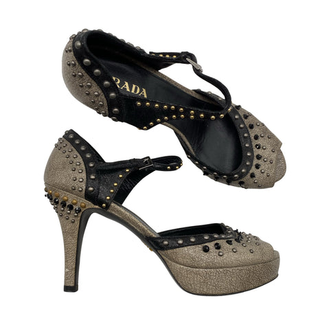 Unisex Prada - Lahtise ninaga kontsakingad, suurus 38 - Pruun ()