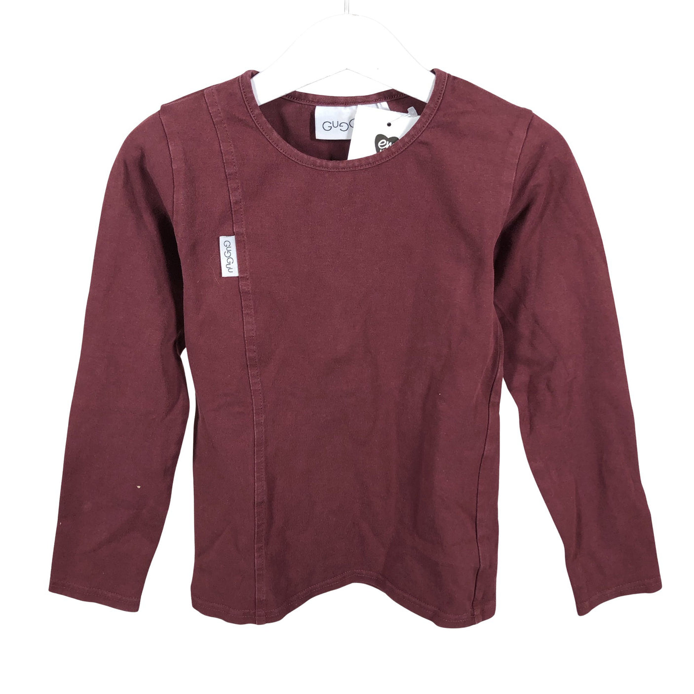 Unisex Gugguu - Trikotaažist pluus, suurus 110 - 116 - Veinipunane (1)