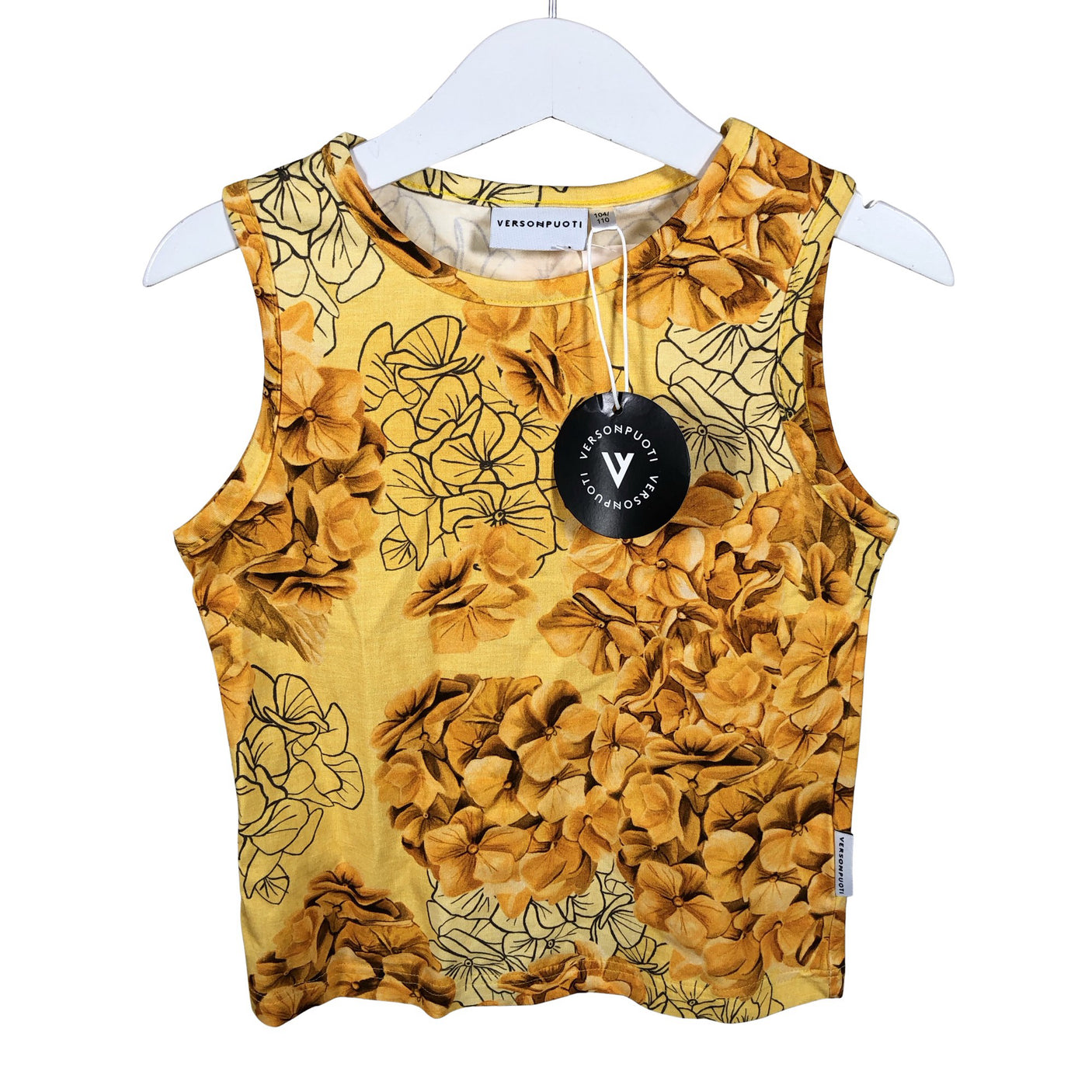 Unisex Versonpuoti - Trikotaažist topp, suurus 104 - 110 - Kollane (1)