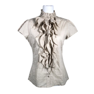 Unisex Saint Tropez - Lühikeste käistega pluus, suurus 36 - Beige (1)