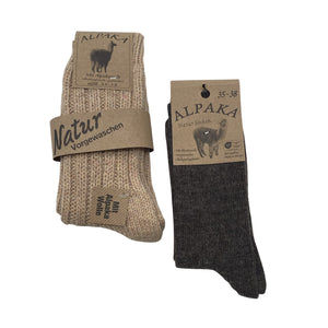 Unisex Alpaka - Villased sokid, suurus 37 - Beige (1)