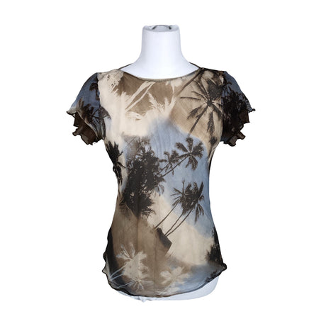 Unisex Elisa Cavaletti - Lühikeste käistega pluus, suurus 40 - Pruun ()