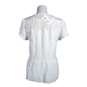 Unisex Rosemunde - Lühikeste käistega pluus, suurus 40 - Looduslik valge (2)