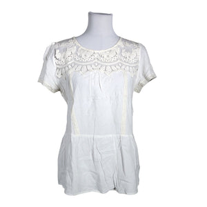 Unisex Rosemunde - Lühikeste käistega pluus, suurus 40 - Looduslik valge (1)