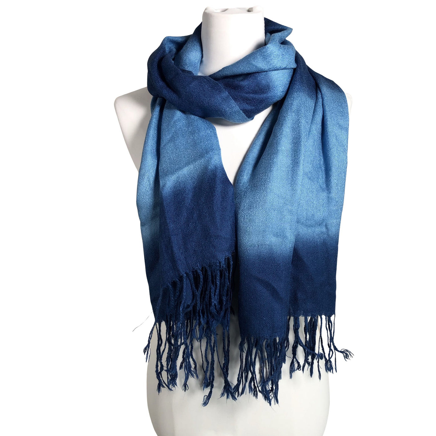 Unisex Pashmina - Õhuke sall, suurus Maxi - Sinine (1)