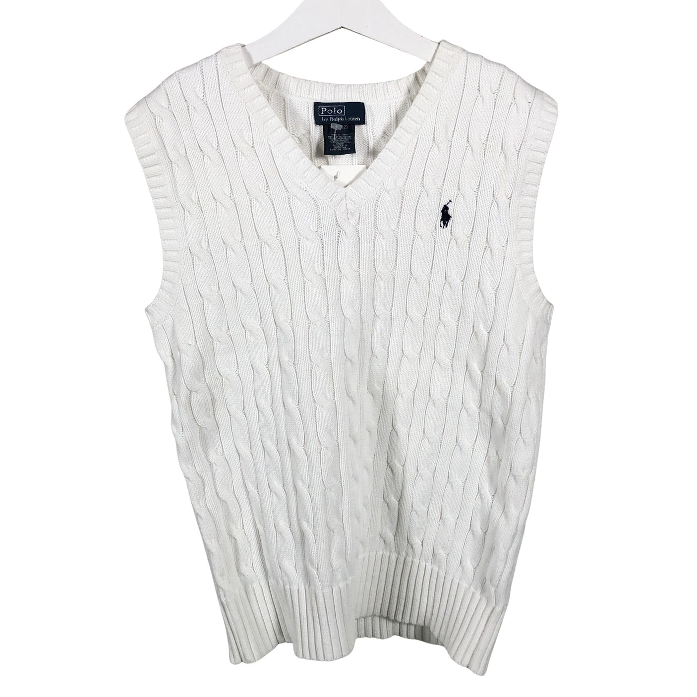 Unisex Polo Ralph Lauren - Kootud vest, suurus 146 - 152 - Valge (1)