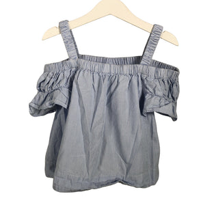 Unisex Polarn O. Pyret - Lühikeste käistega pluus, suurus 116 - 122 - Helesinine (1)