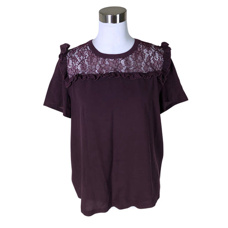 Unisex French Connection - Lühikeste käistega pluus, suurus 40 - Veinipunane ()