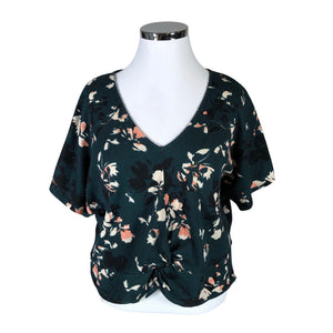 Unisex Lindex - Lühikeste käistega pluus, suurus 48 - Roheline (1)