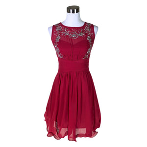 Unisex Little Mistress London - Pidulik kleit, suurus 38 - Veinipunane (1)