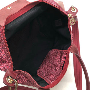 Unisex Longchamp - Õlakott, suurus Midi - Veinipunane (2)