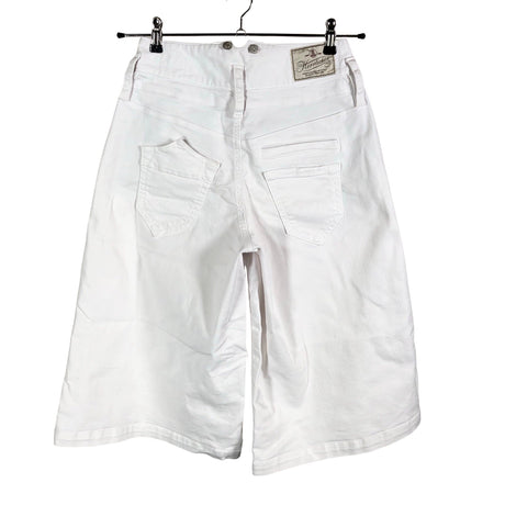 Unisex Herrlicher - Teksast poolpikad püksid, suurus W26 - Valge (2)
